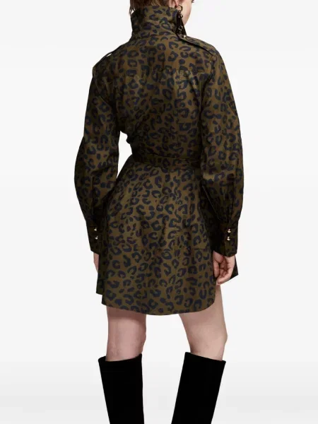 Rochie tip cămașă Essentiel Antwerp cu imagine cu model leopard maro