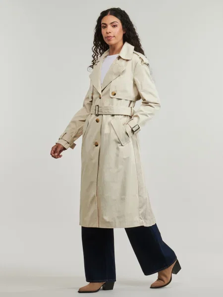 Palton Desigual plisat bej