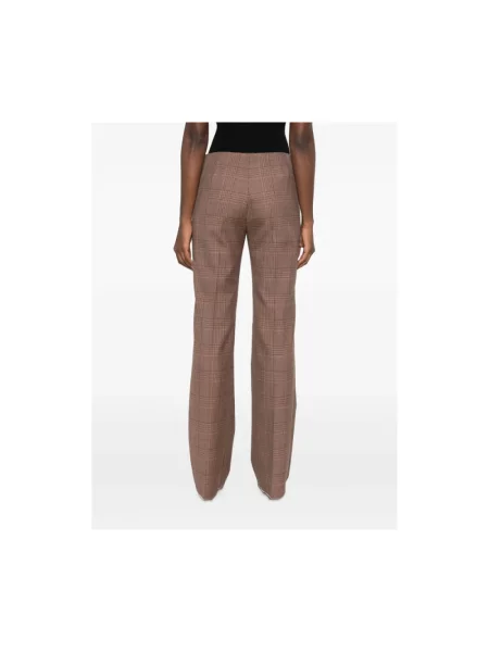 Spodnie Max Mara w kratę brązowe