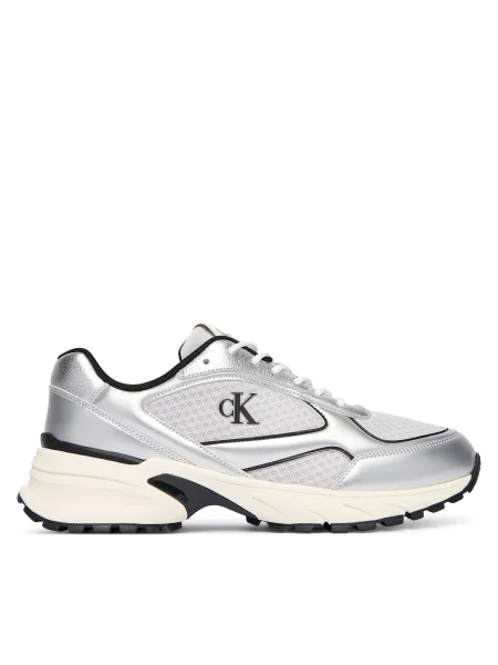 Sneakers Calvin Klein Hike Runner Laceup Mesh Mix Met argintiu