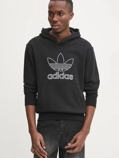 Кофта adidas Originals OUTL TREF HDY з капюшоном з аплікацією чорний