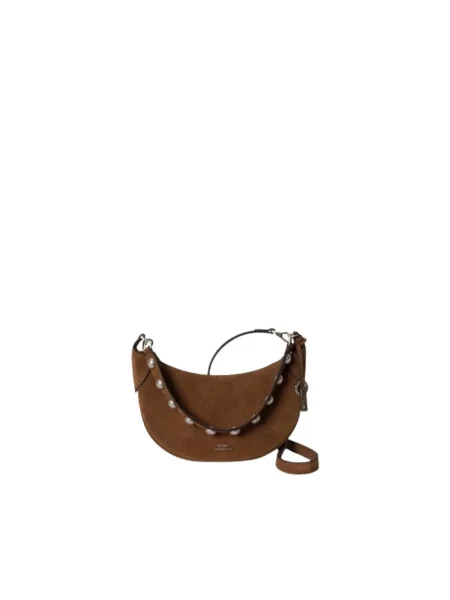 Mała mały torebka Polo Ralph Lauren zamszowa brązowa