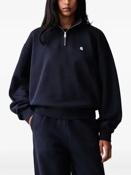 Hanorac cu fermoar Carhartt Wip cu broderie albastru