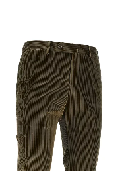 Pantaloni Pt Torino de catifea cord verde