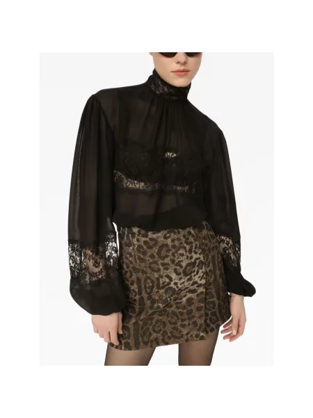 Bluzka Dolce And Gabbana koronkowa czarna