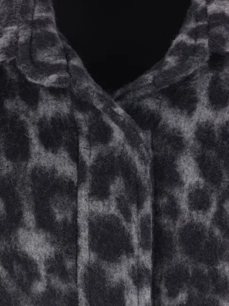 Палто Federica Tosi с принт с леопардов принт сиво