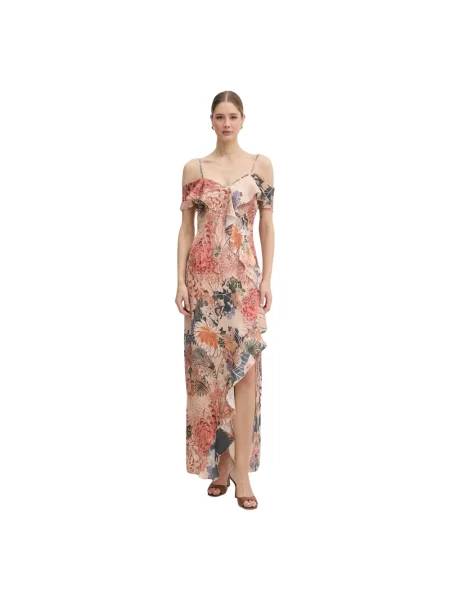 Sukienka maxi Guess z odkrytymi ramionami