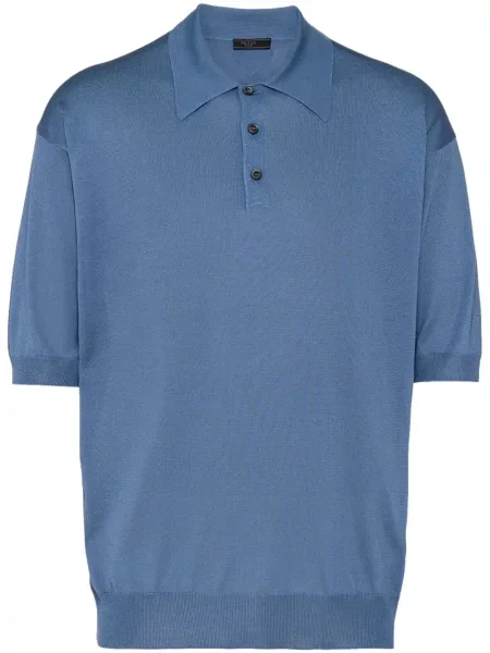 Polo Prada de mătase albastru