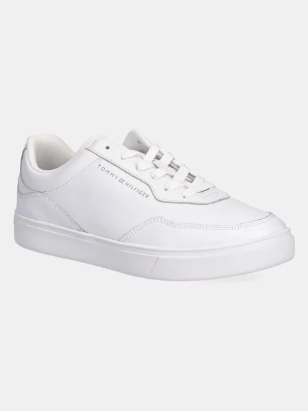 Tommy Hilfiger Kožené tenisky CASUAL CUPSOLE SNEAKER bílé