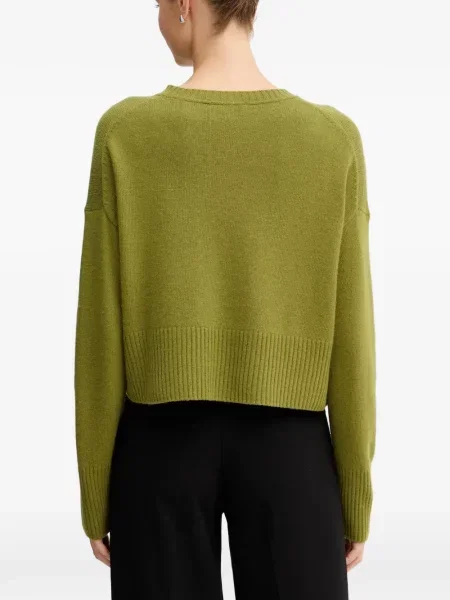 Pulover Benetton cu decolteu rotund verde