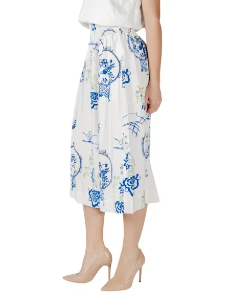 Fustă midi Ichi până la genunchi albastru