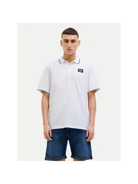 Jack&Jones Polo majica Hudson Regular Fit bela