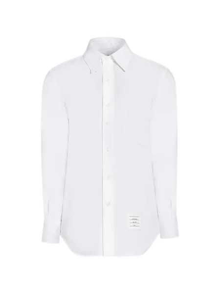 Дълго риза Thom Browne с дълъг ръкав кепър бяло