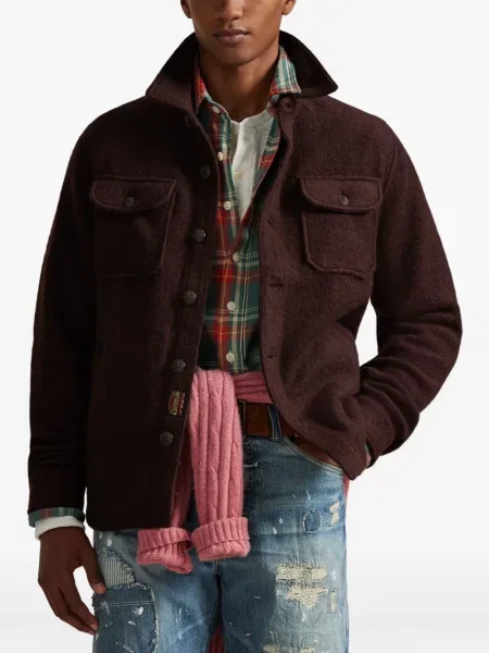 Пуловер Polo Ralph Lauren от филц кафяво