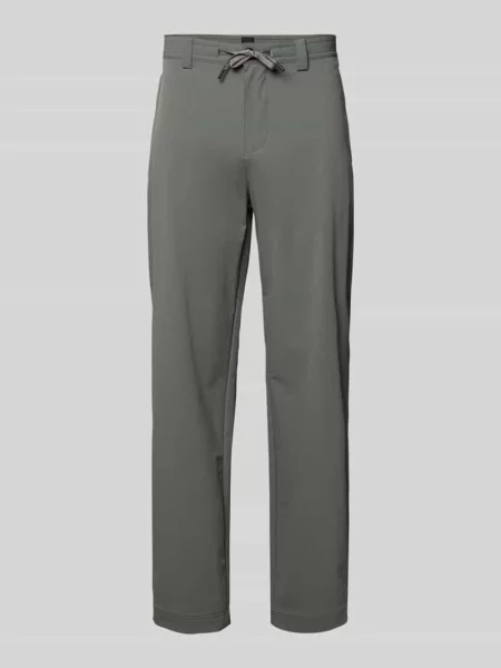 Chinosy o kroju straight tapered fit z pasem z tunelem model ‘CHINO’ Boss Orange szare