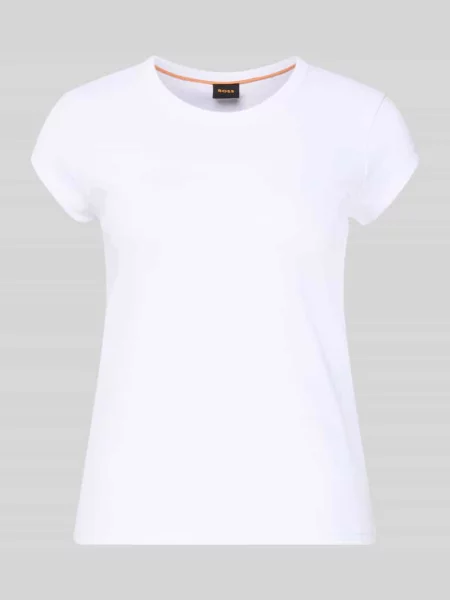 T-shirt o kroju slim fit z mieszanki bawełny model ‘C_ECUTE’ Boss Orange biała
