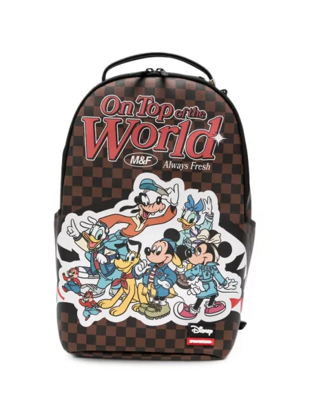 Rucsac Sprayground în carouri cu imagine maro