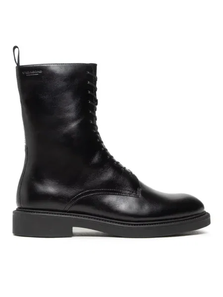Кожени боти Vagabond Shoemakers дамски с равна подметка черно