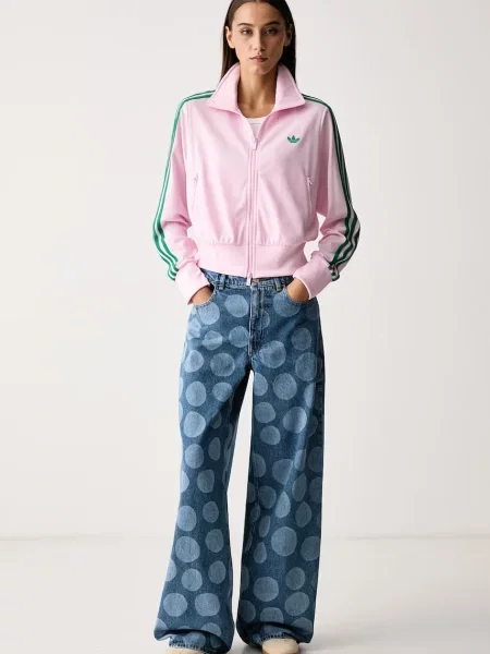 Класически суичър с качулка Adidas Originals с качулка розово