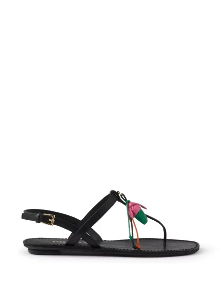 Sandale Prada din piele fără toc negru