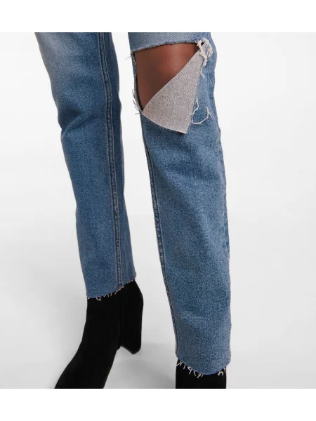 Blugi skinny Re/done cu talie înaltă albastru