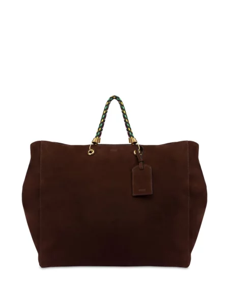 Geantă Moschino din piele de căprioară maro