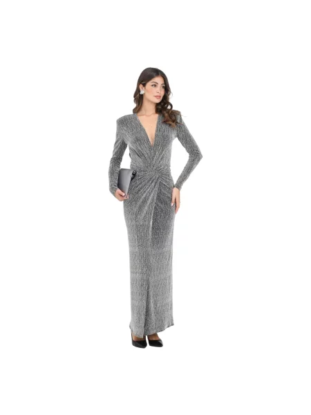 Maksi sukienka maxi Simona Corsellini elegancka szara