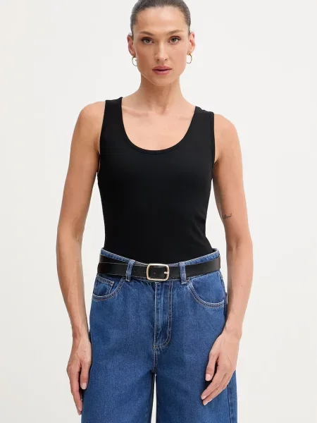 United Colors of Benetton top bombažen črna