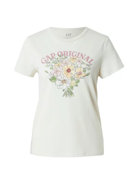 GAP Tricou ecru / deschis / verde kiwi / roz pal galben