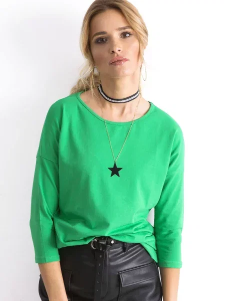Bluză Fashionhunters verde