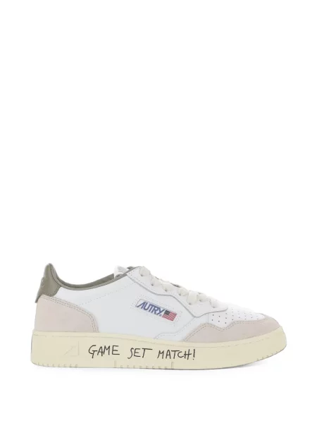 Sneakerși Autry din piele de căprioară alb