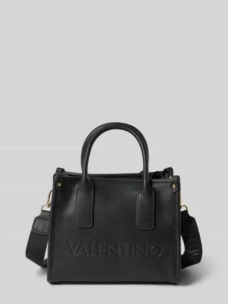 Lniana torebka Valentino Bags czarna