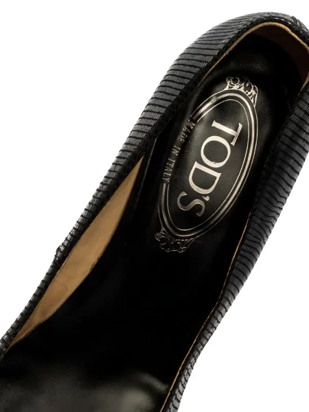 Bőr retro körömcipő Tod's fekete