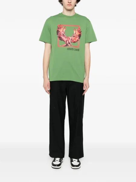 Tricou Roberto Cavalli cu imagine verde
