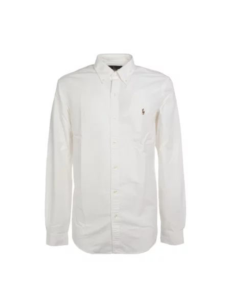 Koszula Ralph Lauren klasyczna z twillu z kołnierzem biała