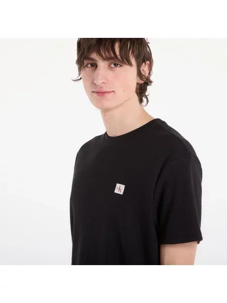 Тениска Calvin Klein Jeans Ss Waffle Badge Crew Tee Black M черно