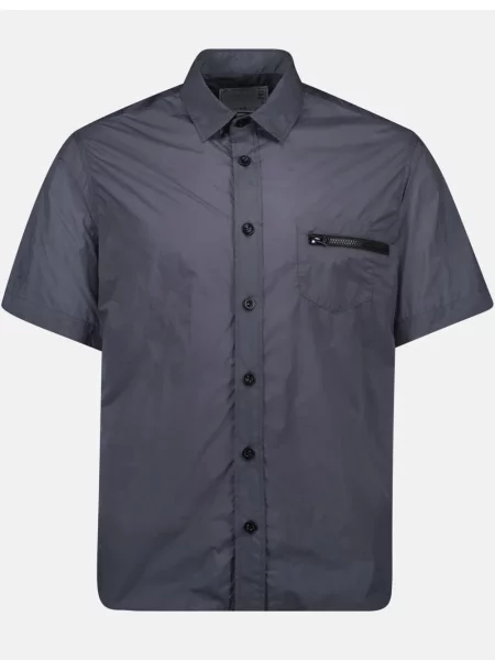 Къс риза Sacai с къс ръкав синьо