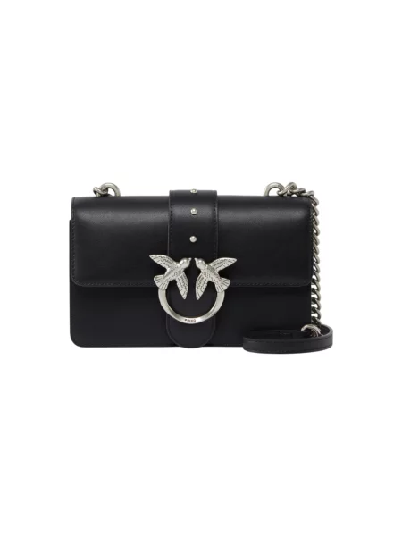 Mała mały torebka skórzana Pinko elegancka czarna