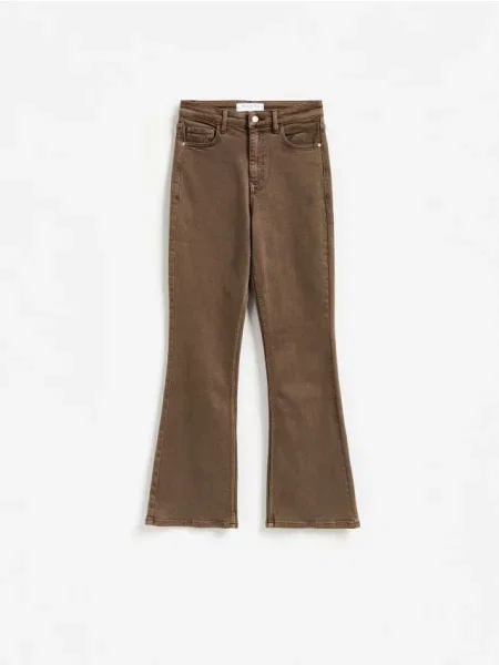 Reserved Blugi evazați cu crac mai scurt dark grey jeans gri