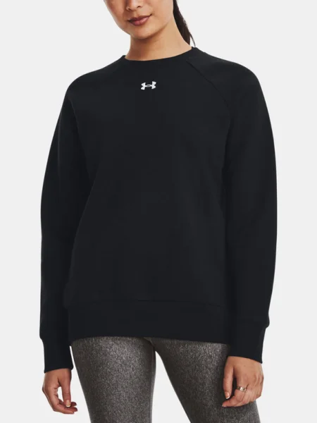 Hanorac Under Armour Rival Fleece Crew Black/ White XS alb