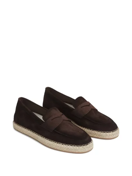 Pantofi loafer Santoni din piele maro