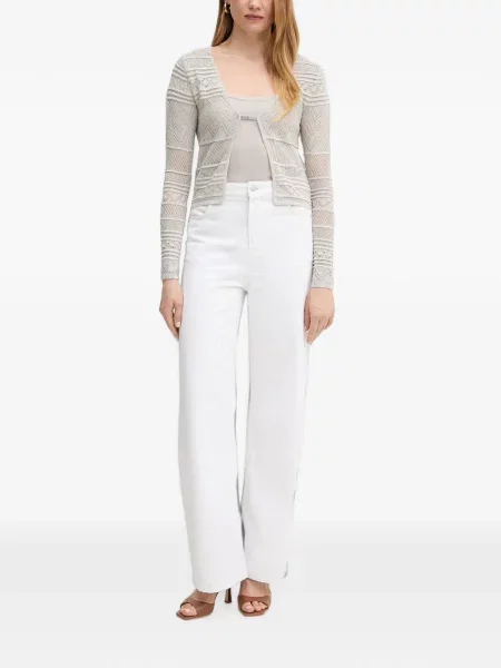 Cardigan Guess tricotate cu autograf gri