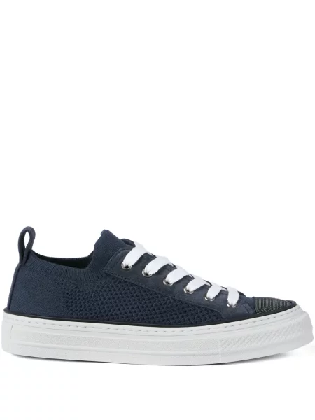 Sneakerși Brunello Cucinelli din piele de căprioară albastru