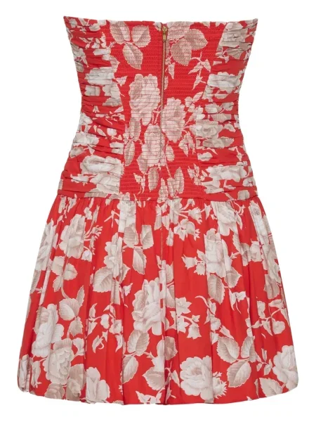 Rochie mini Cara Cara cu model floral cu imagine de costum roșu