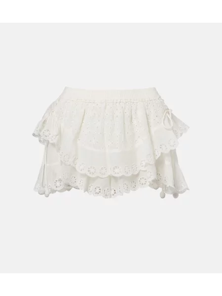 Pantaloni scurți Isabel Marant de mătase alb