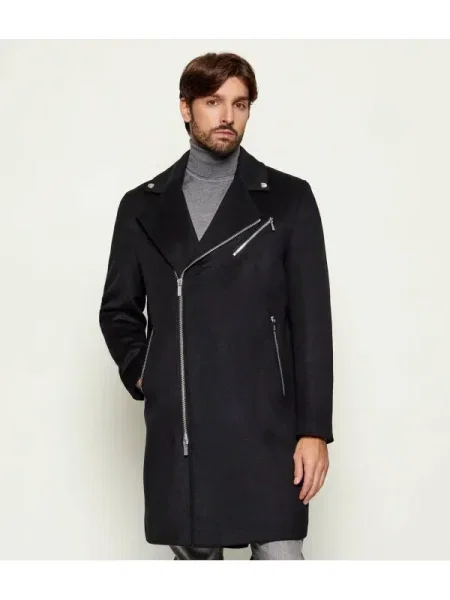 KARL LAGERFELD Palton de lână negru