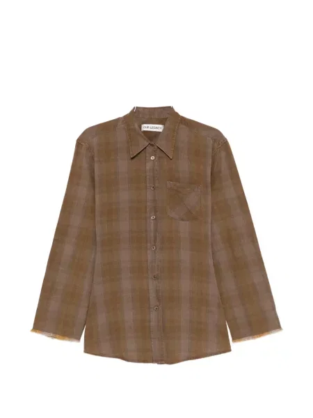 Koszula Our Legacy w kratkę brązowa