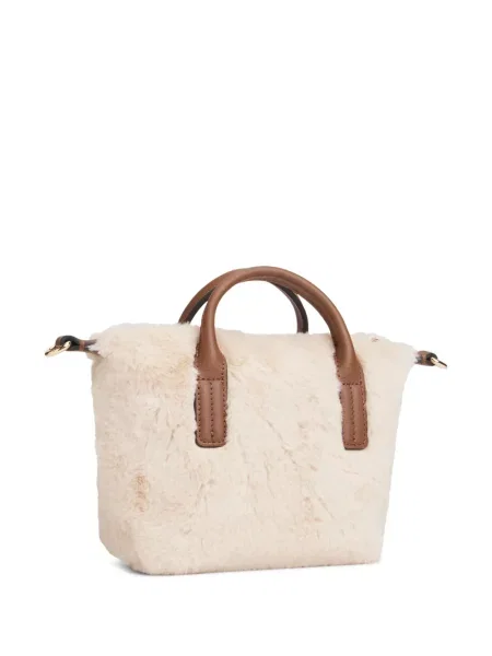 Τσάντα shopper Tommy Hilfiger με αυτόγραφο με γούνα
