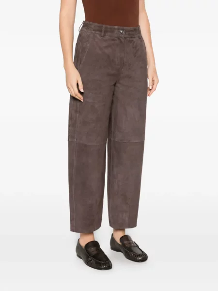 Pantaloni Via Masini 80 din piele de căprioară maro
