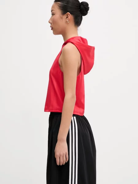 Top sportowy Adidas Originals o skróconej długości czerwony